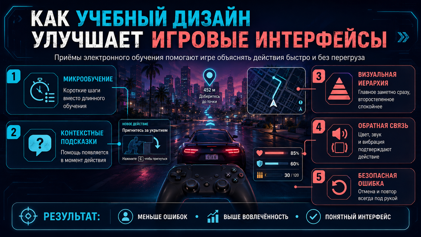 Как учебный дизайн улучшает гровые интерфейсы
